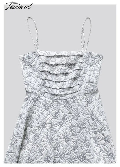 White Midi Dresses for Women New Summer French Style Luxury Look Slim Embossing Clothes Female Vintage Evening Party Dress