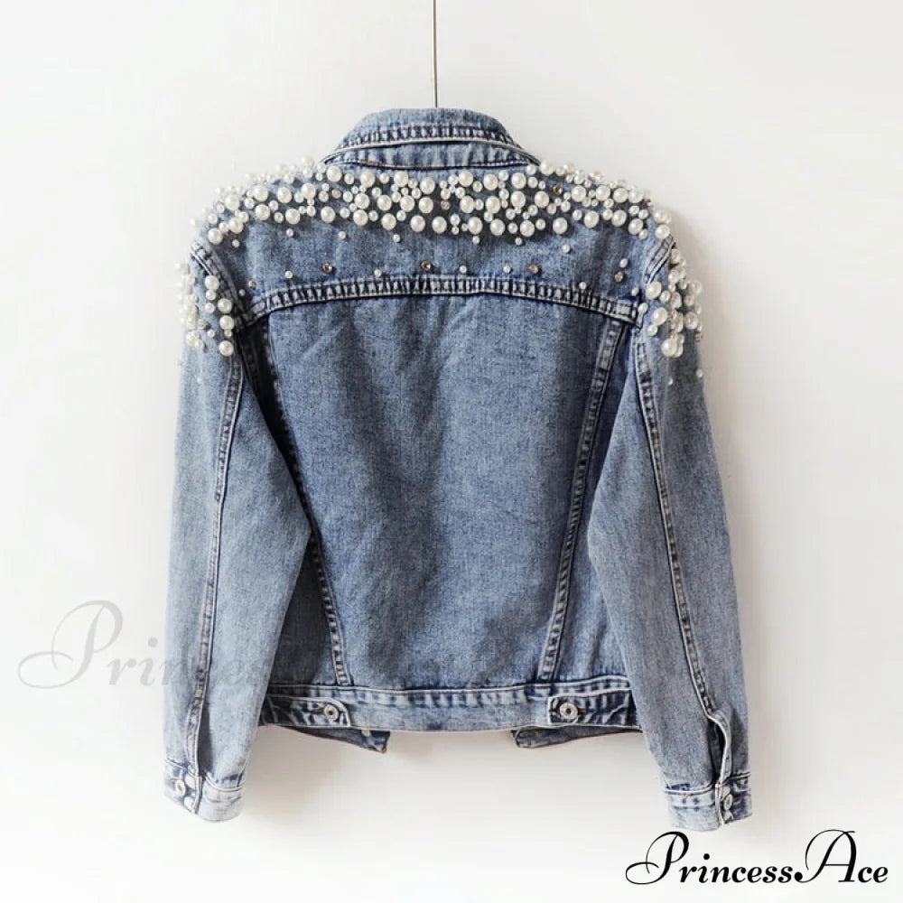 with Detailing New Autumn Women's Jacket Pearl - Denim Collection