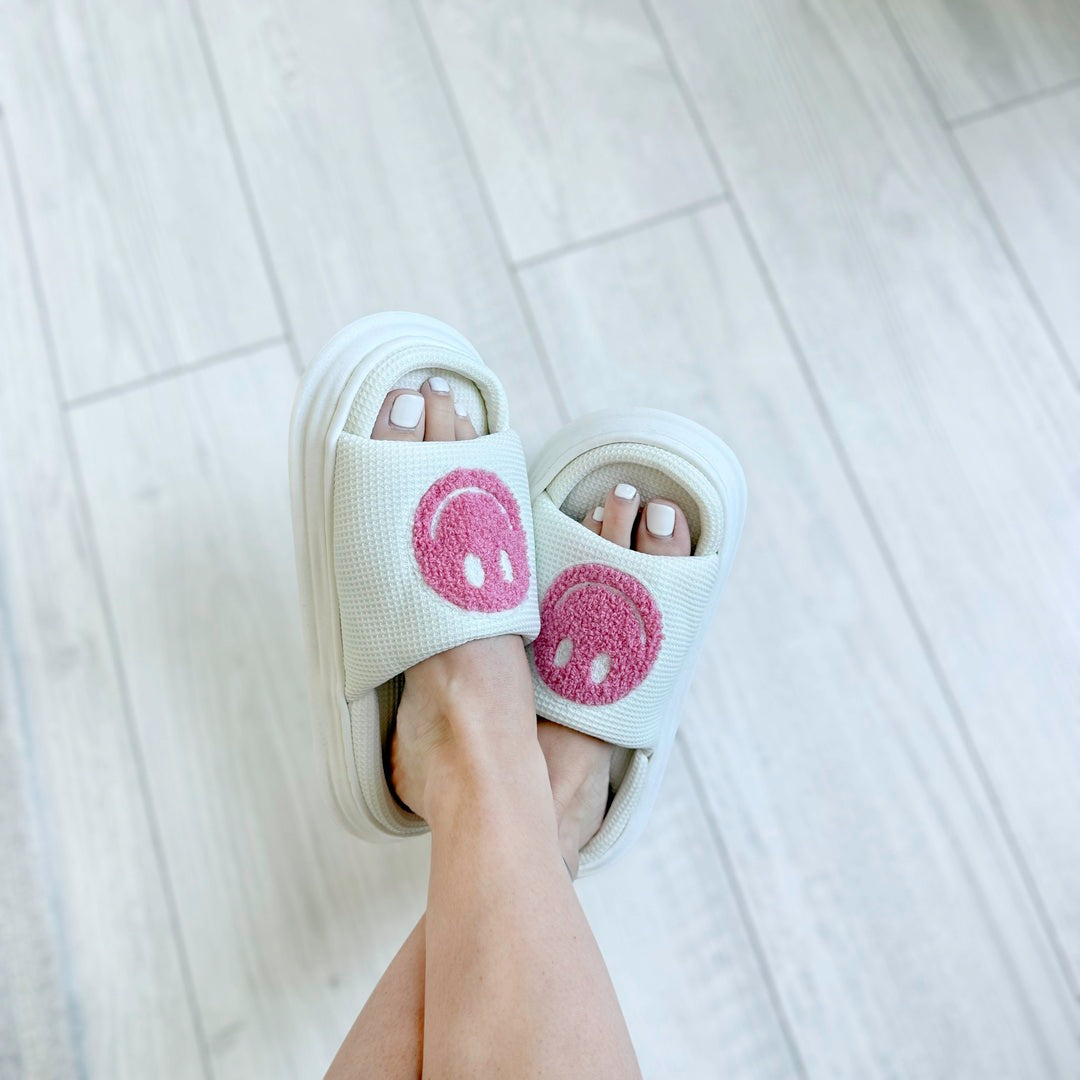 Happy Face Platform Slides Sandals