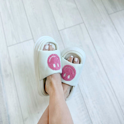Happy Face Platform Slides Sandals