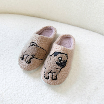 Frenchie Pug Plush Slippers