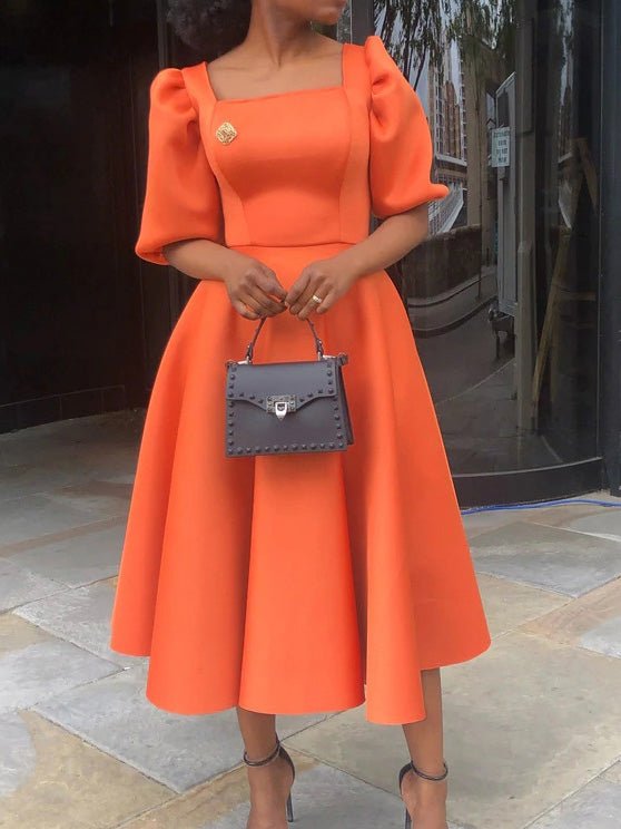 Dresses Square Neck Short Sleeve Dress