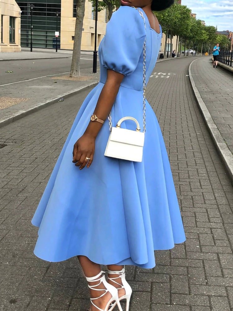 Dresses Square Neck Short Sleeve Dress