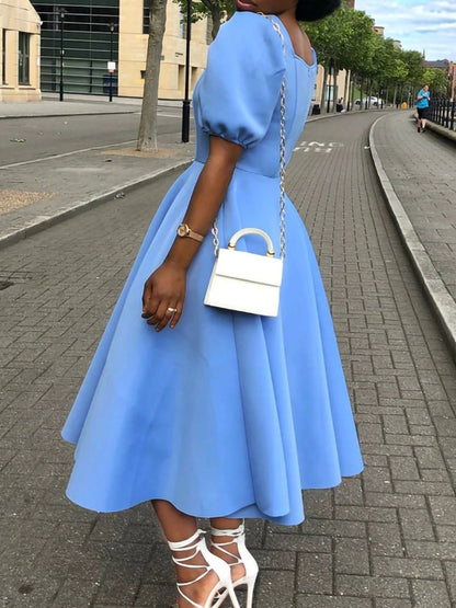 Dresses Square Neck Short Sleeve Dress