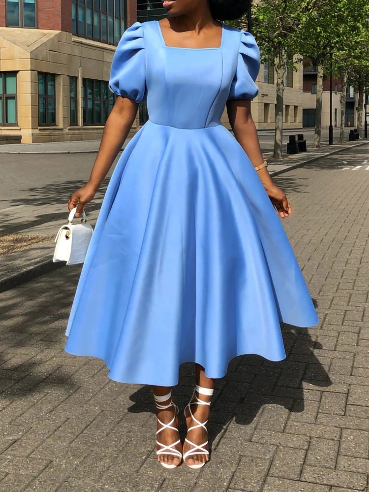 Dresses Square Neck Short Sleeve Dress