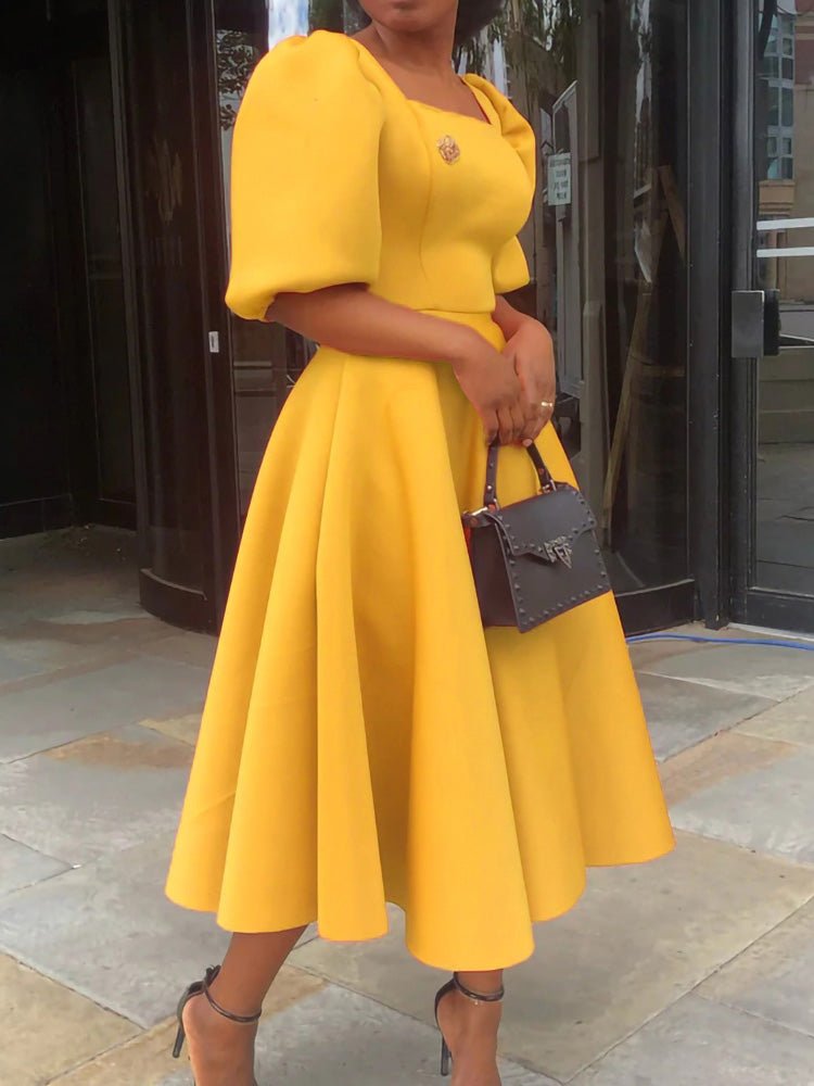 Dresses Square Neck Short Sleeve Dress