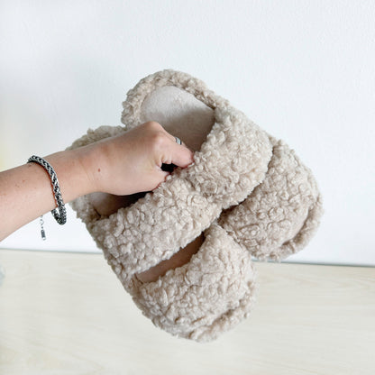 Holly Open Toe Plush Slippers