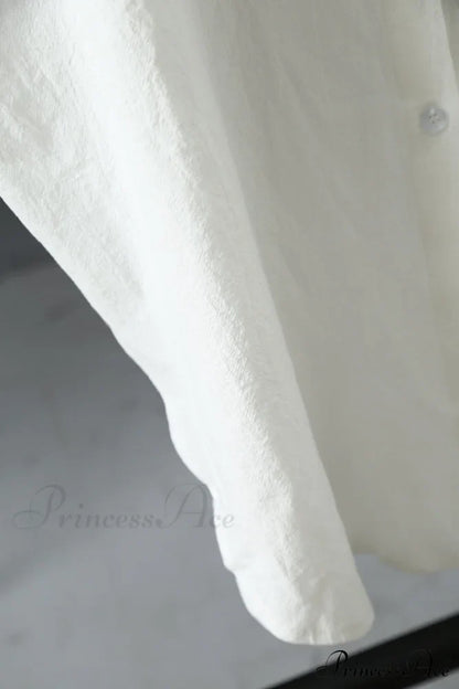 Women's Spring/Autumn Arm - Fit Blouse Loose Casual Gown with Long Buttons