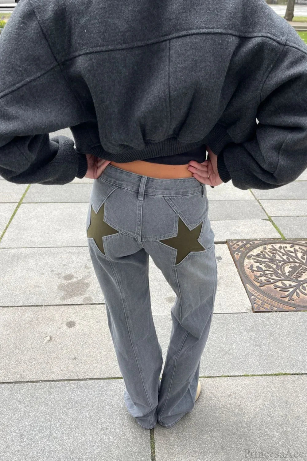 Y2K Star Color-Block Patchwork Jeans